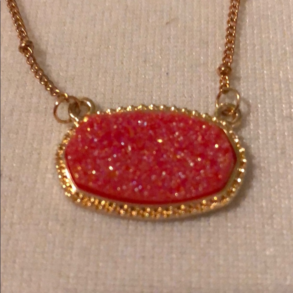HOST PICK 11/7! 💕Pink Druzy Necklace💕 - Picture 3 of 5